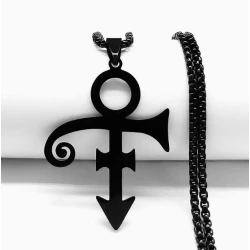 Halskette mit PRINCE-Anhänger (Symbol der Liebe) an Kette (schwarz)