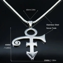 Halskette mit PRINCE-Anhänger (Symbol der Liebe) an Kette (schwarz)