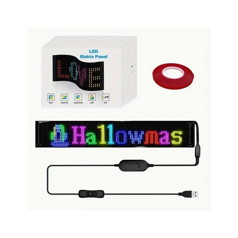 Helles, flexibles USB - LED - Werbeschild mit programmierbaren Textmustern und Animationen usw