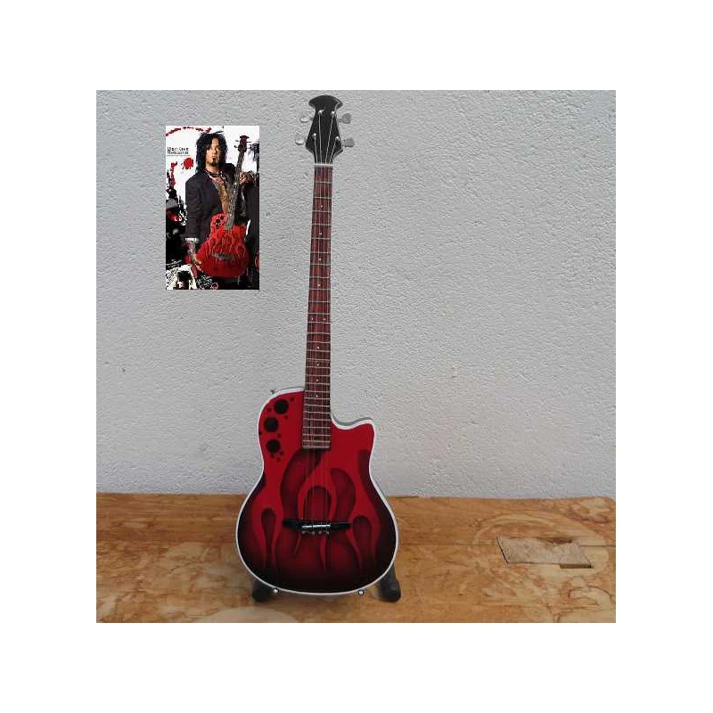 miniatuur Basgitaar MOTLEY CRUE - NIKKI SIXX red flames guitar