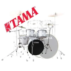 Miniatuur drumstel Tama Rockstar white EXCLUSIEF met veel details