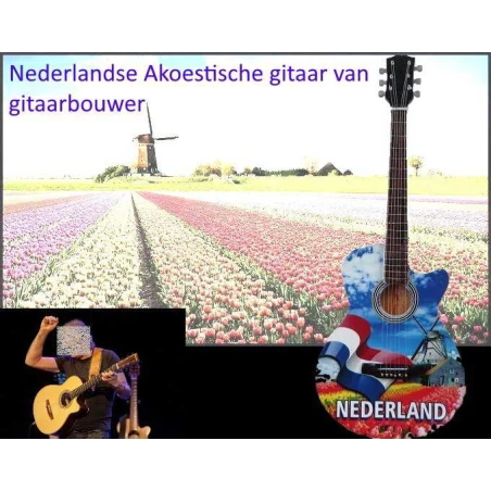 gitaar akoestisch van Nederlandse gitaarbouwer Hustings "Holland"