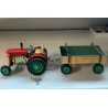 Vintage Car klassieke Tractor met kar/trailer met frictiemotor "jaren '60 (KDN) UNIEK exemplaar