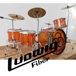 Ludwig drumstel Bonham (Led Zeppelin) transparant/fyberglas UNIEK gedetailleerd