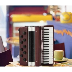 Miniatuur Accordeon Classic RED met 9 bass knoppen