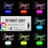 LED 3D lamp Akoestisch Drumstel (7 kleuren instelbaar) met remote control/ afstandsbediening