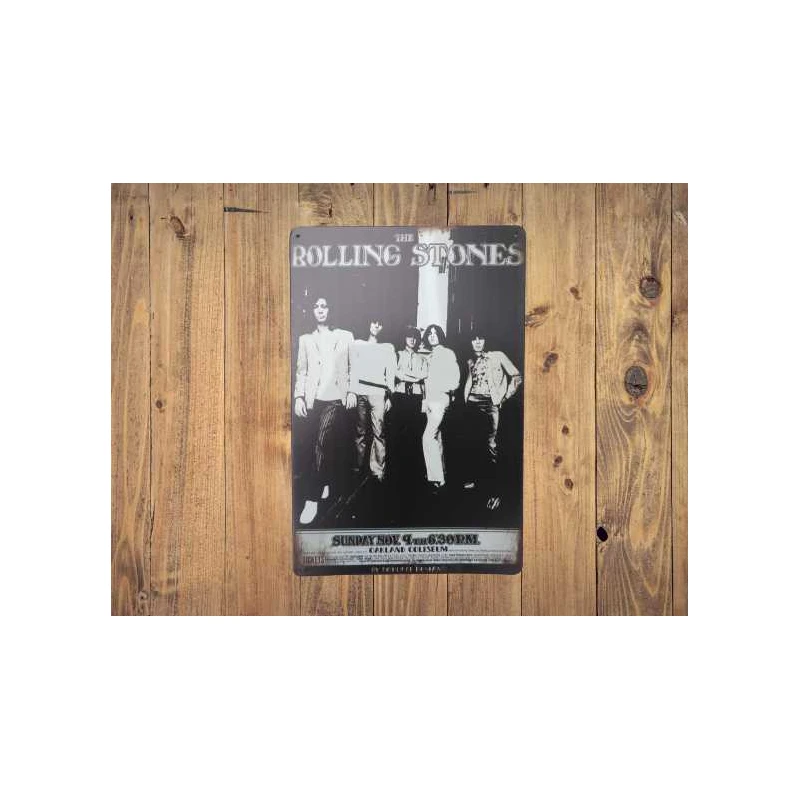 Wandbord  ROLLING STONES "Oakland Coliseum 1969" Vintage Retro - Mancave - Wand Decoratie - Reclame Bord - Metalen bord