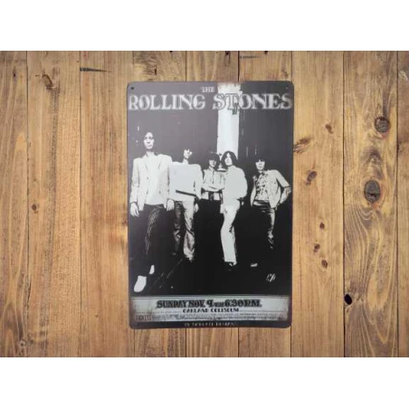 Wandbord  ROLLING STONES "Oakland Coliseum 1969" Vintage Retro - Mancave - Wand Decoratie - Reclame Bord - Metalen bord