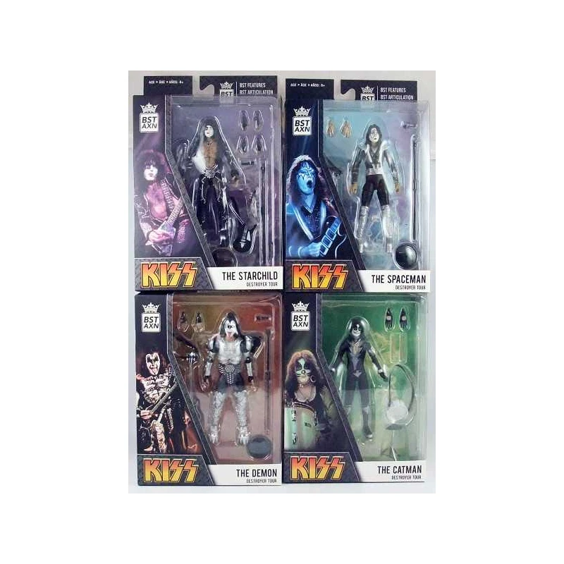 Rock action figuren KISS "Destroyer Tour" Origineel BSN AX (set van 4)