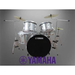 Miniatuur drumstel YAMAHA silber Glitter