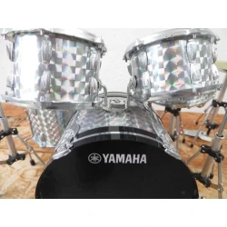 Miniatuur drumstel YAMAHA silber Glitter