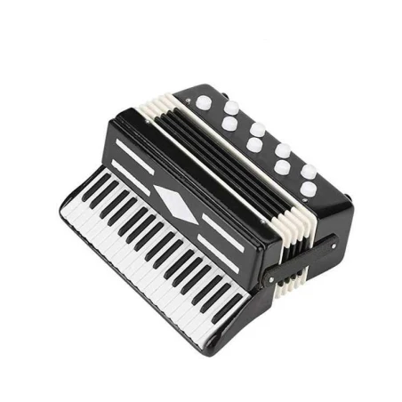 Miniatuur handgemaakte Accordeon Classic met 9 bass knoppen in zwart doosje