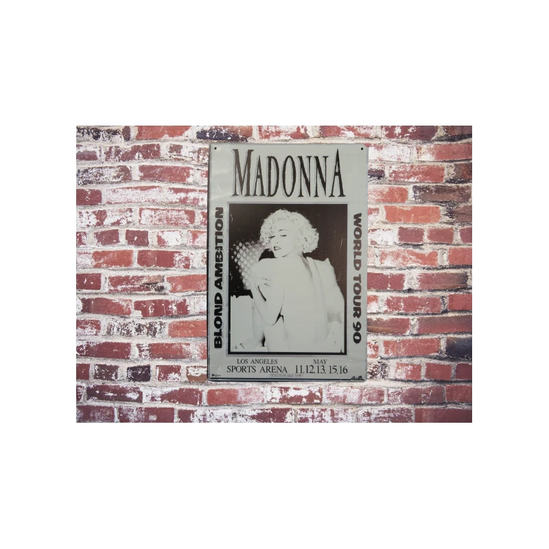 Wandschild Madonna - „Blond Ambition“ – Vintage Retro – Mancave – Wanddekoration – Werbeschild – Metallschild