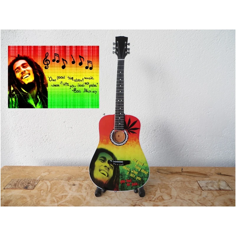 Akustische Gitarre Bob Marley „Eine gute Sache an der Musik …“