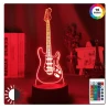 Miniatur-ROCK-LED-Gitarre Fender Stratocaster 3D-Lampe (16 Farben) mit Fernbedienung