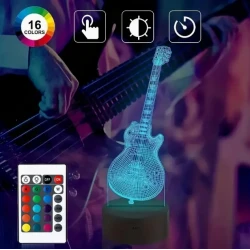 Miniatur-ROCK-LED-Gitarre Gibson Les Paul 3D-Lampe (16 Farben) mit Fernbedienung