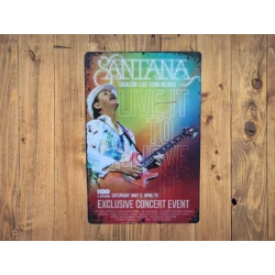 Metallwandschild SANTANA live from Mexico - mancave - metal plate -