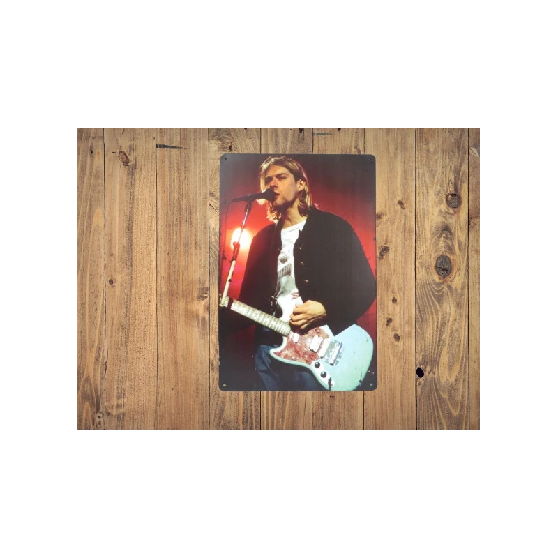 Wandschild Kurt Cobain - NIRVANA - - Vintage Retro - Mancave - Wanddekoration - Werbeschild - Metallschild