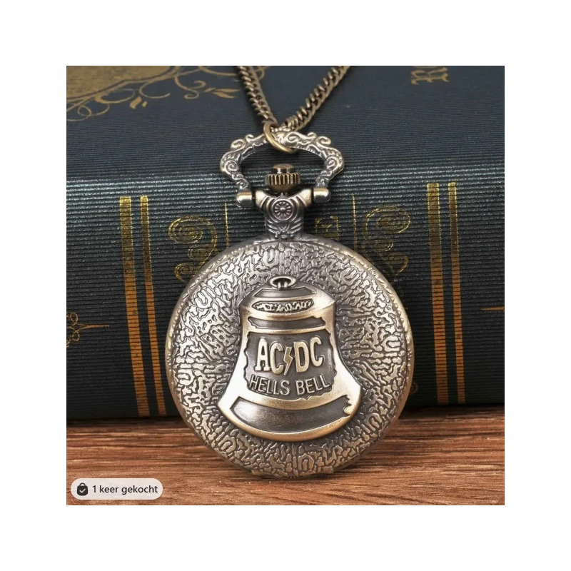 ACDC „Hells Bells“ Bronze-Taschenuhr (Quarzwerk).