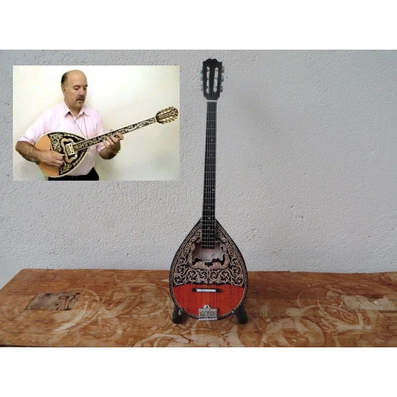 Miniatur handgefertigte 6-saitige griechische Bouzouki