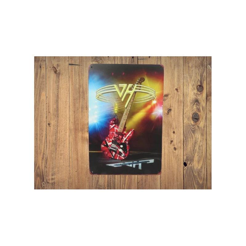 Wandschild VAN HALEN 'Eddie Guitar' - Vintage Retro - Mancave - Wanddekoration - Metallschild