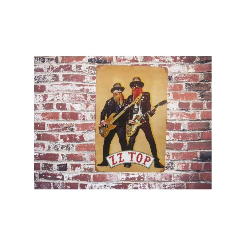 Wandschild ZZ Top - Vintage Retro - Mancave - Wanddekoration - Metallschild