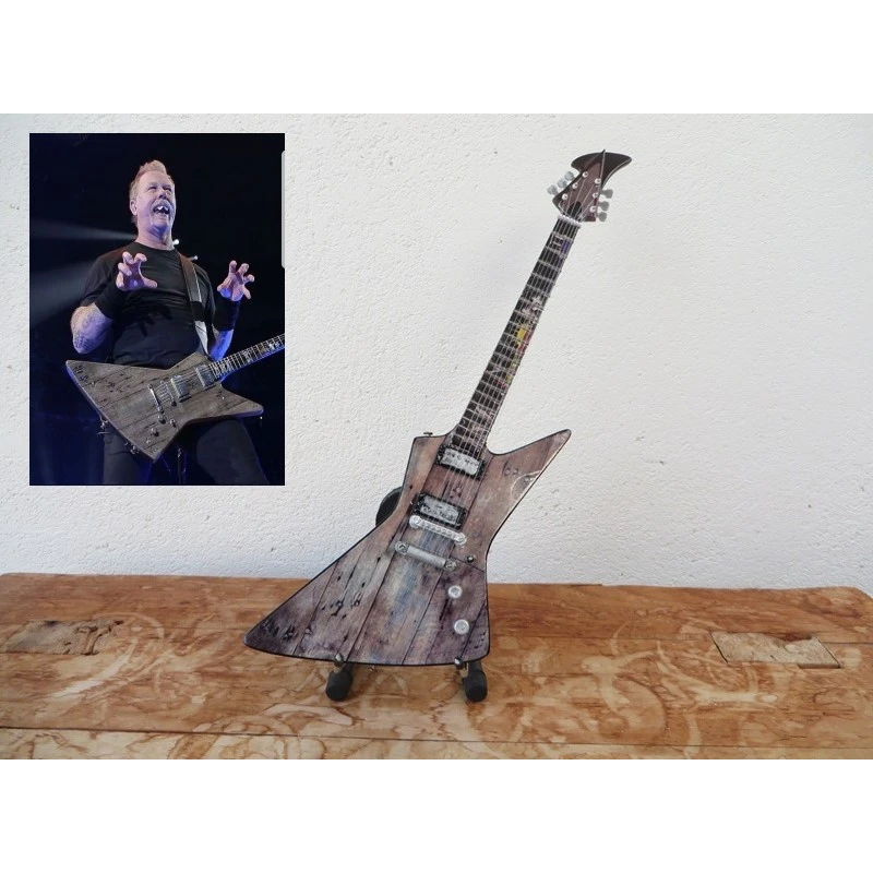 Gitarre JAMES HETFIELD (Metallica) ESP EX Explorer Wood (braun/blue)