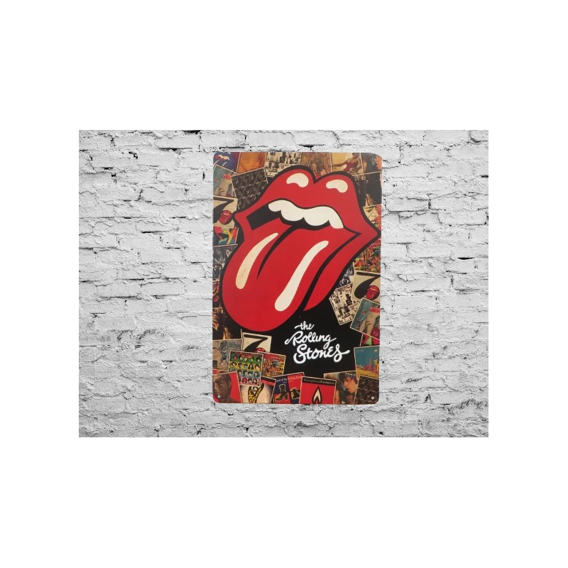 Wandschild ROLLING STONES '60 Rolling Years' Vintage Retro - Mancave - Wanddekoration - Werbeschild - Metallschild