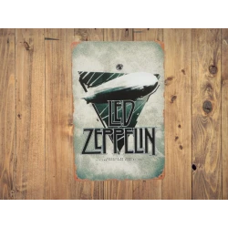 Wandschild LED ZEPPELIN Vintage Retro - Mancave - Wanddekoration - Werbeschild - Metallschild