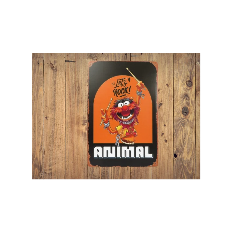 Wandschild Metallwandschild "ANIMAL 'Let's Rock' - Muppets" - Mancave - Wanddekoration -