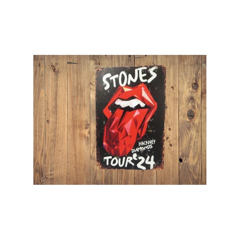 Wandschild The ROLLING STONES 'Hackney Diamonds 2024' - Vintage Retro - Mancave - Wanddekoration - Werbeschild