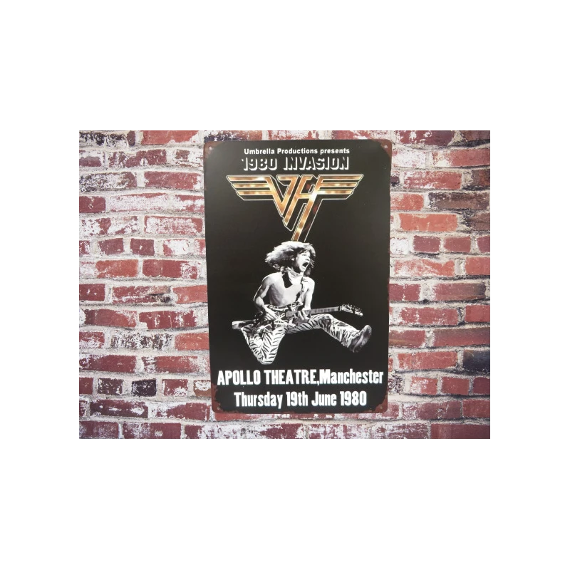 Wandschild VAN HALEN 1980 Edward van Halen Vintage Retro – Mancave – Wanddekoration – Werbeschild